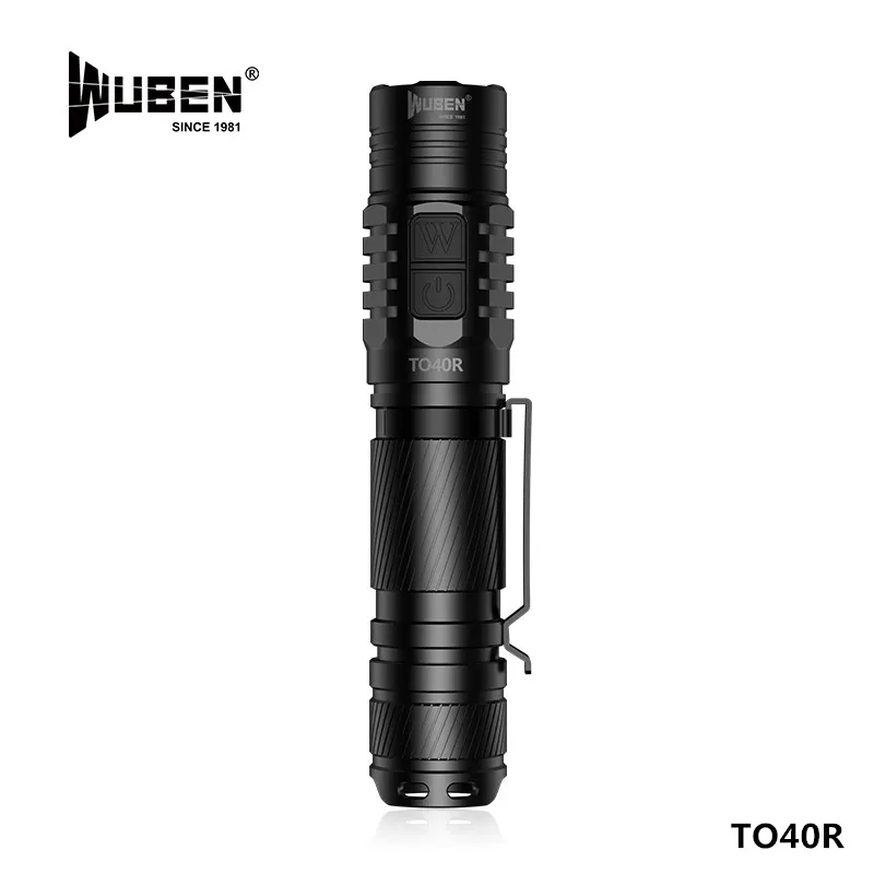 Wuben TO40R 18650 XPL Cree светодиодный мощный фонарик Micro USB Перезаряжаемый CR123 портативный прожектор с бесплатной батареей