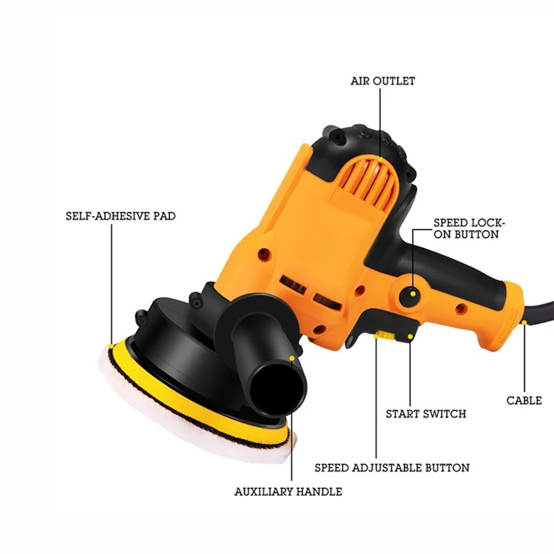 

Variable Speed Polisher for Car Sanding Polishing Waxing Buffing Floor Metal Rust Removal Furniture Waxing US Plug