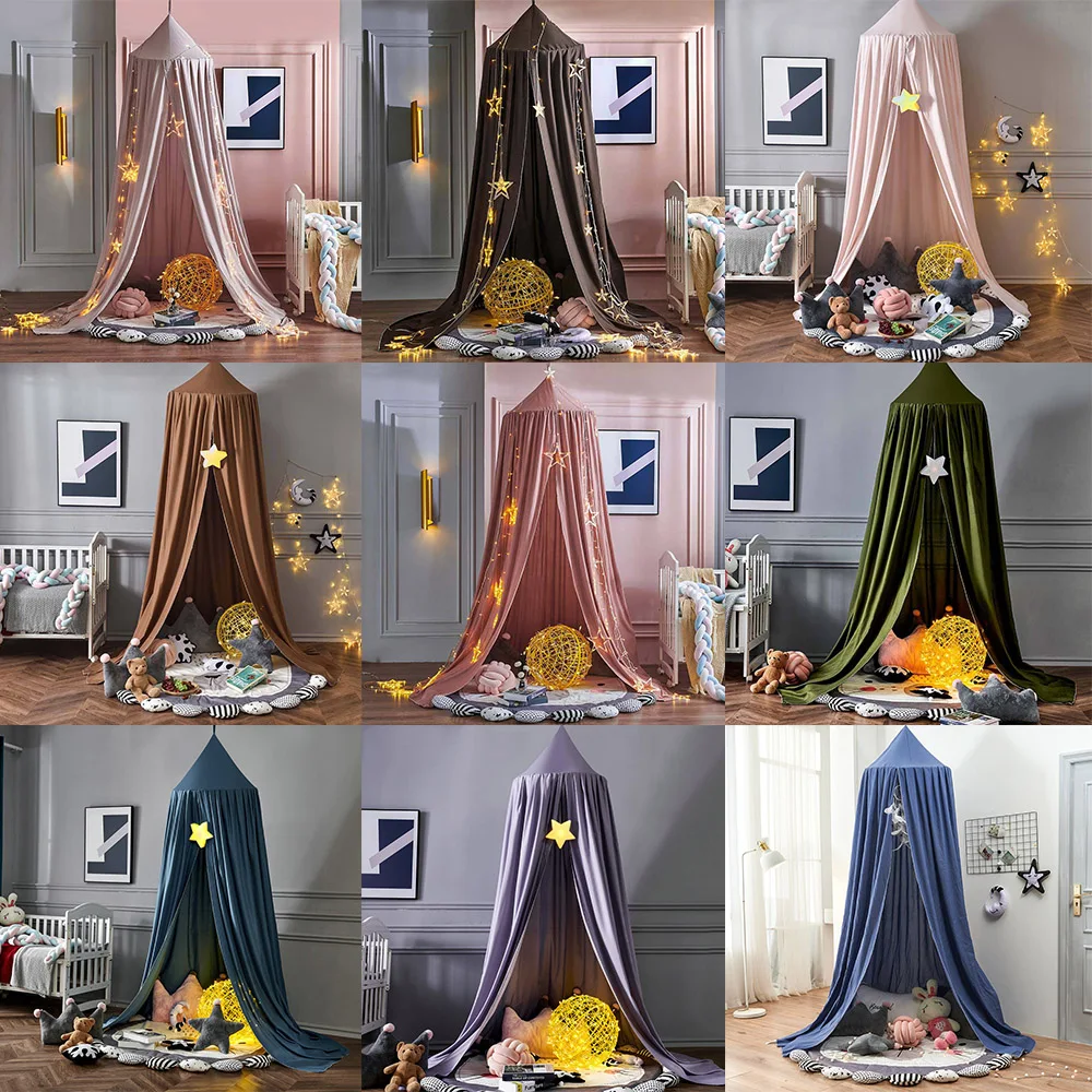 Baby Crib Bed Child Curtain Hung Dome Mosquito Net Kids Girl Boy Play Tent Living Room Bedroom Decoration