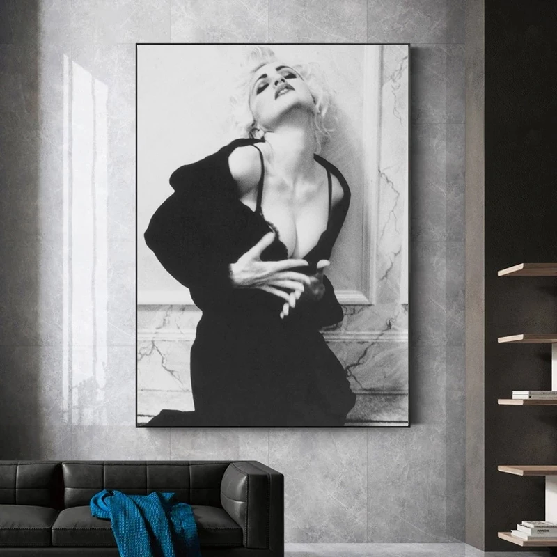 

Black and White Poster Modern Fashion Sexy Woman Canvas Picture Female Room Decor Wall Art Prints Frameless