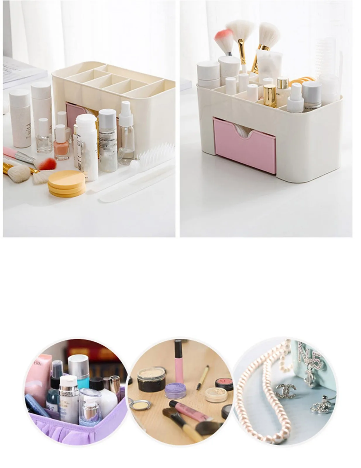 

Jewelry Organizer Cajas Organizadoras Saving Space Desktop Comestics Makeup Storage Drawer Type Box