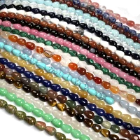 44pcs faceted beads natural stone bead oblate water drop 40cm for jewelry making diy necklace bracelet accessories size 6x9mm