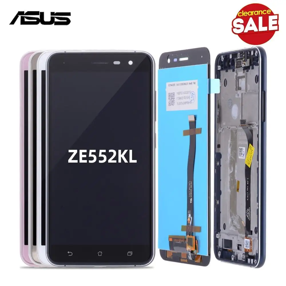 Дисплей для Asus ZenFone 3 ZE552KL Z012D LCD в сборе с тачскрином на рамке черный белый