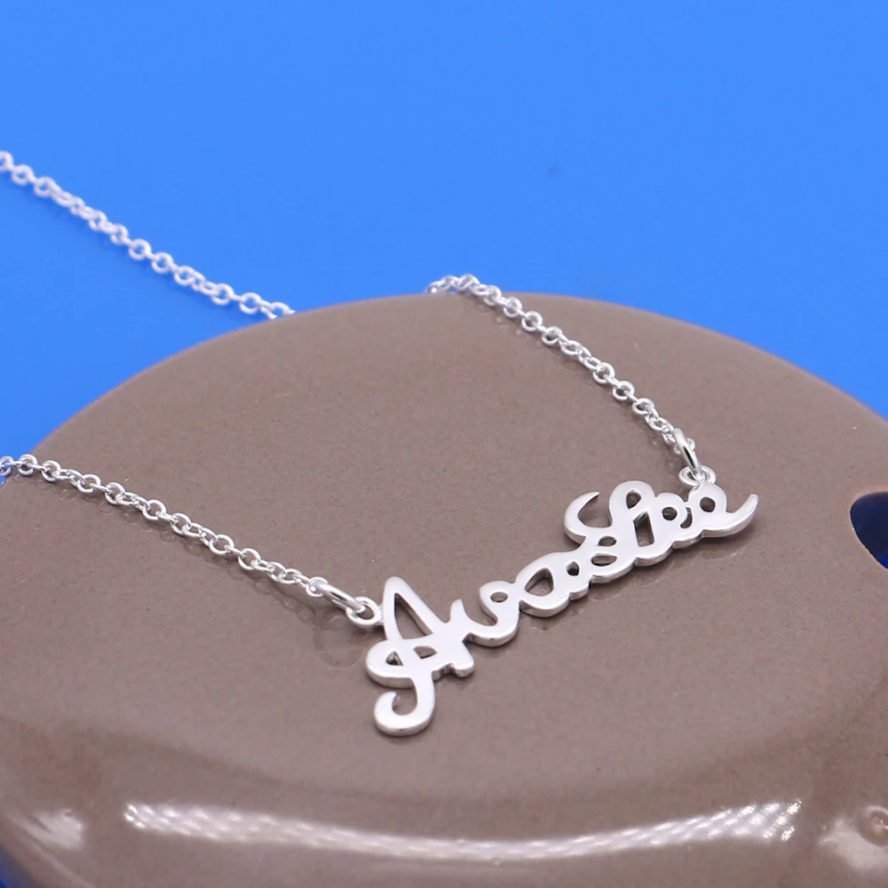 Бесплатная доставка ожерелья и подвески с буквами для женщин серебряный цвет