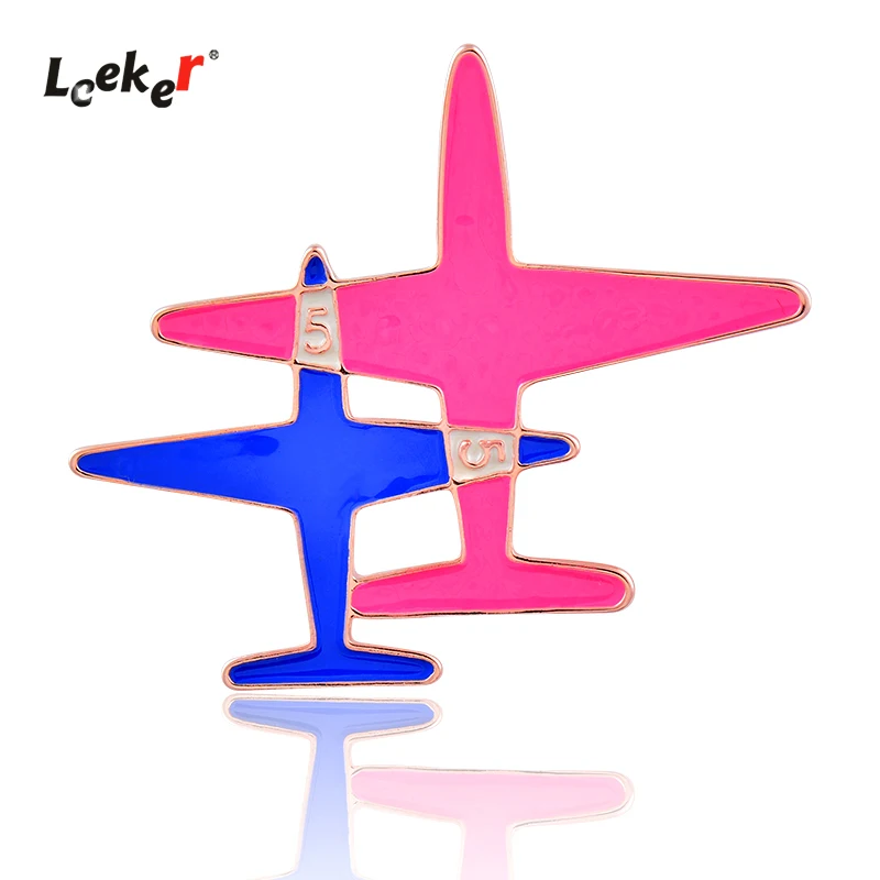 

LEEKER Trendy Pink Blue Aircraft Plane Enamel Brooch For Women Pin Vintage Jewelry Accessories 194 LK2