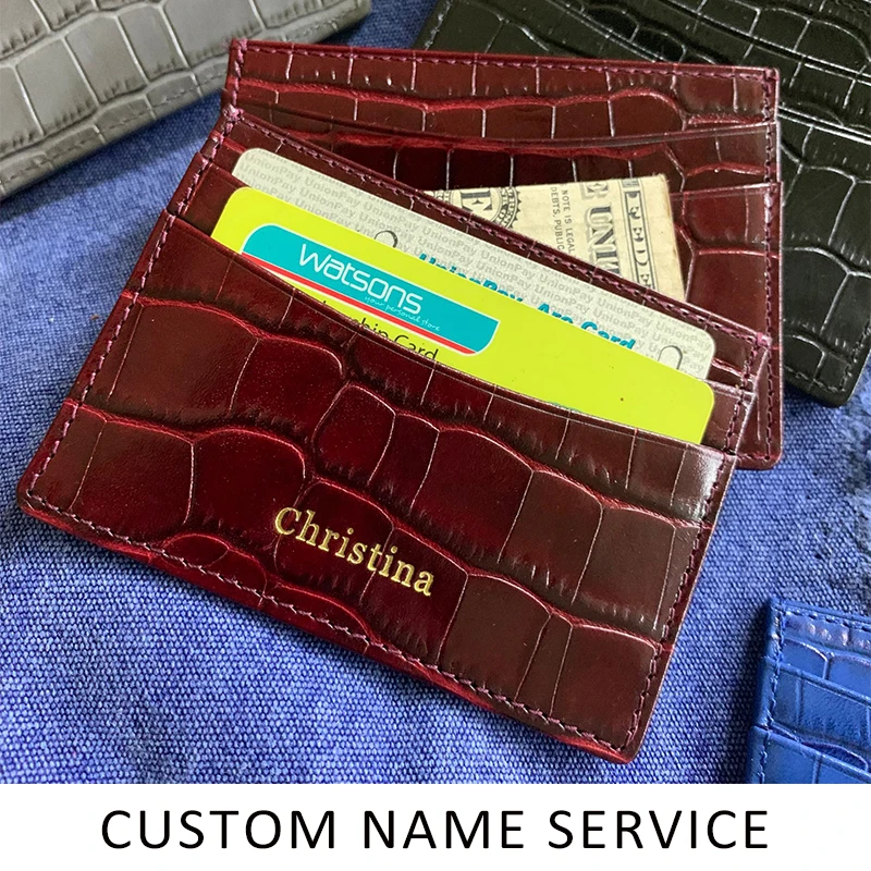 

Hiram Beron FREE Custom Name Luxury Genuine Leather Men Wallet Card Holder Cow Leather Crocodile Pattern Wallet Dropship