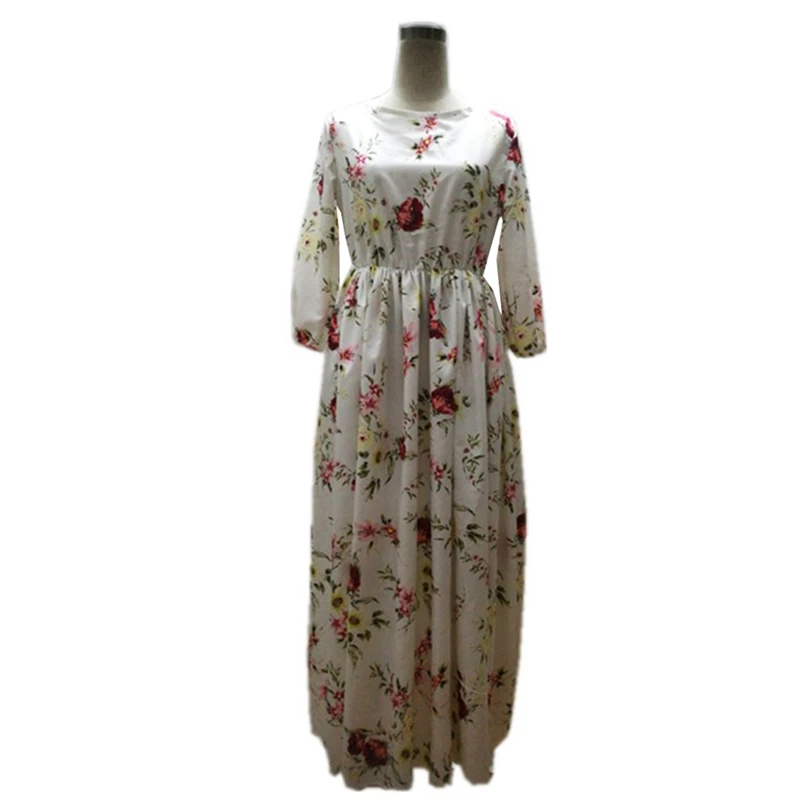 Новинка женское богемное длинное платье макси с цветочным принтом летнее