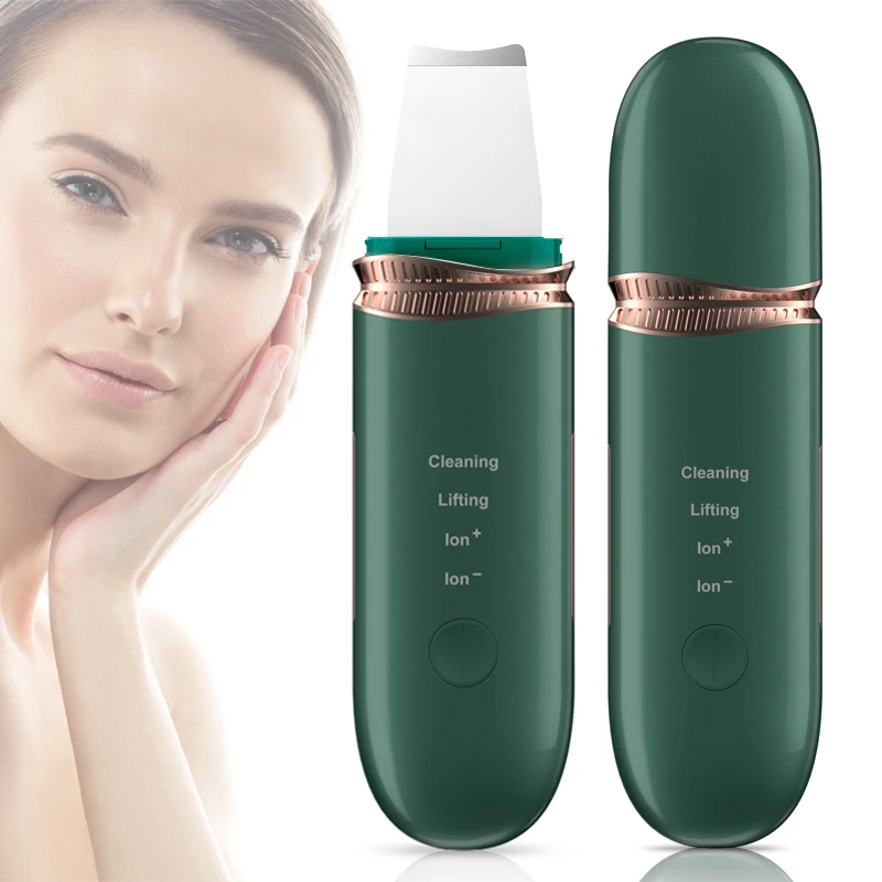 

Ultrasonic Facial Skin Scrubber Cleaner Ion Acne Blackhead Remover Peeling Shovel Cleaner Facial Massager Skin Care