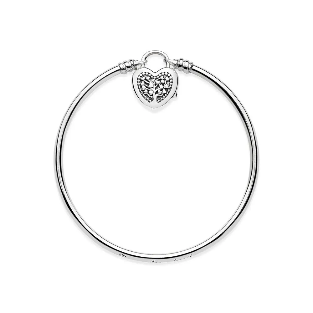 

NEW 2018 NEW 100% 925 Sterling Silver original Limited Edition Flourishing Heart Padlock Bangle Moments fashion bracelet