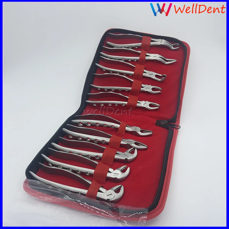 Dental Pliers Extraction Forceps Kit Adult Tooth 10pcs/set  Dental Instrument Dental Lab Dentist Tools Teeth Whitening