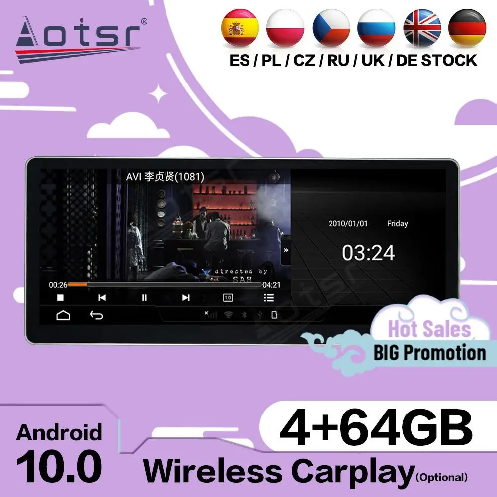 

128G Carplay Мультимедиа Стерео Android 10 экран для Audi A4 A4L 2017 2018 2019 Автомобильный GPS Navi автомобильный аудио радио приемник головное устройство