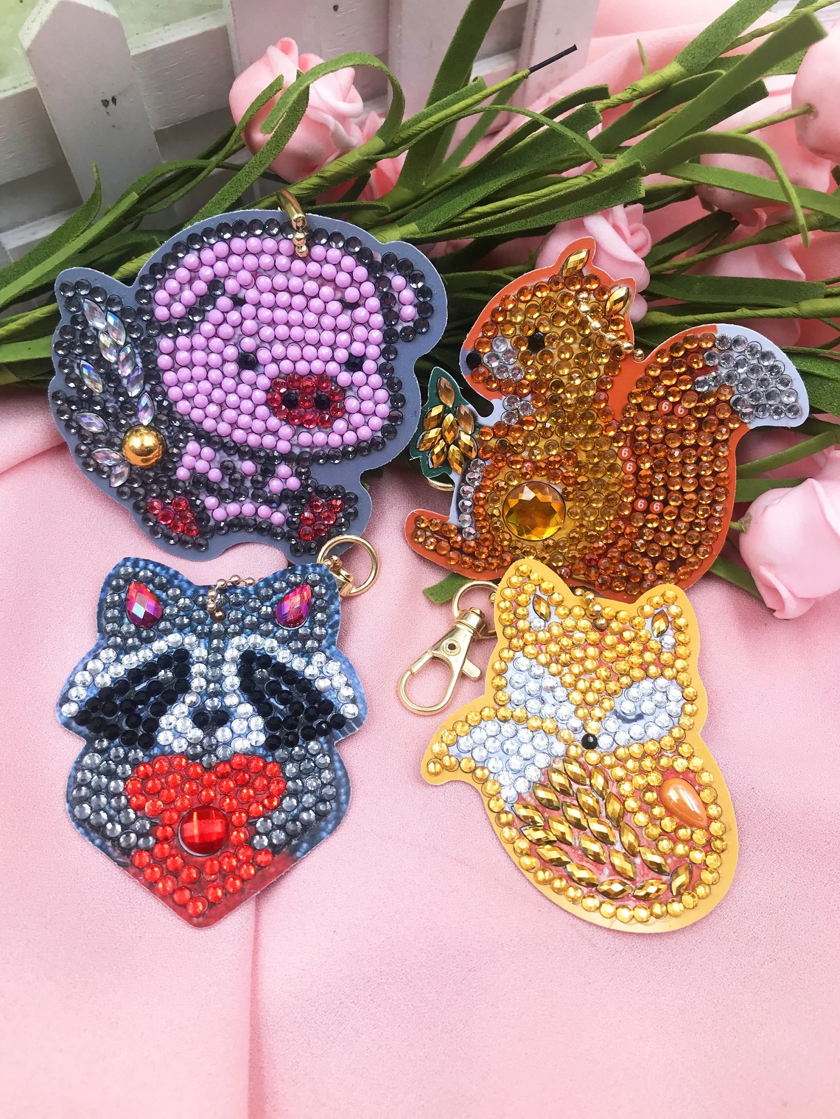 5d Diy Алмазная картина брелок для рождественского подарка Кот Единорог брелок 4 комплекта с бесплатной доставкой сумка Ювелирные украшения YSK23