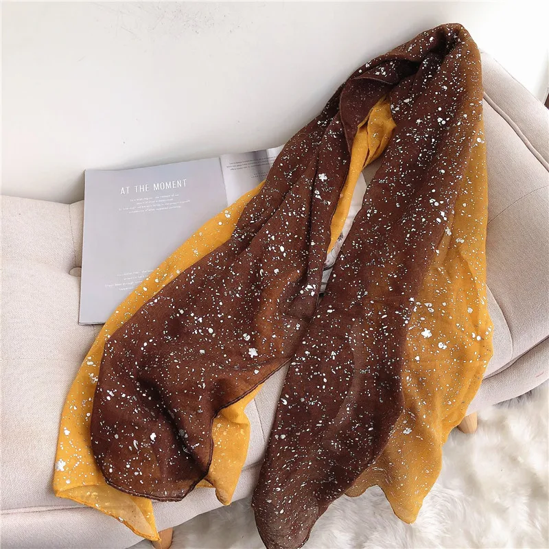 NEW silver dot shimmer scarf ombre scarves and shawls women muslim print hijabs |