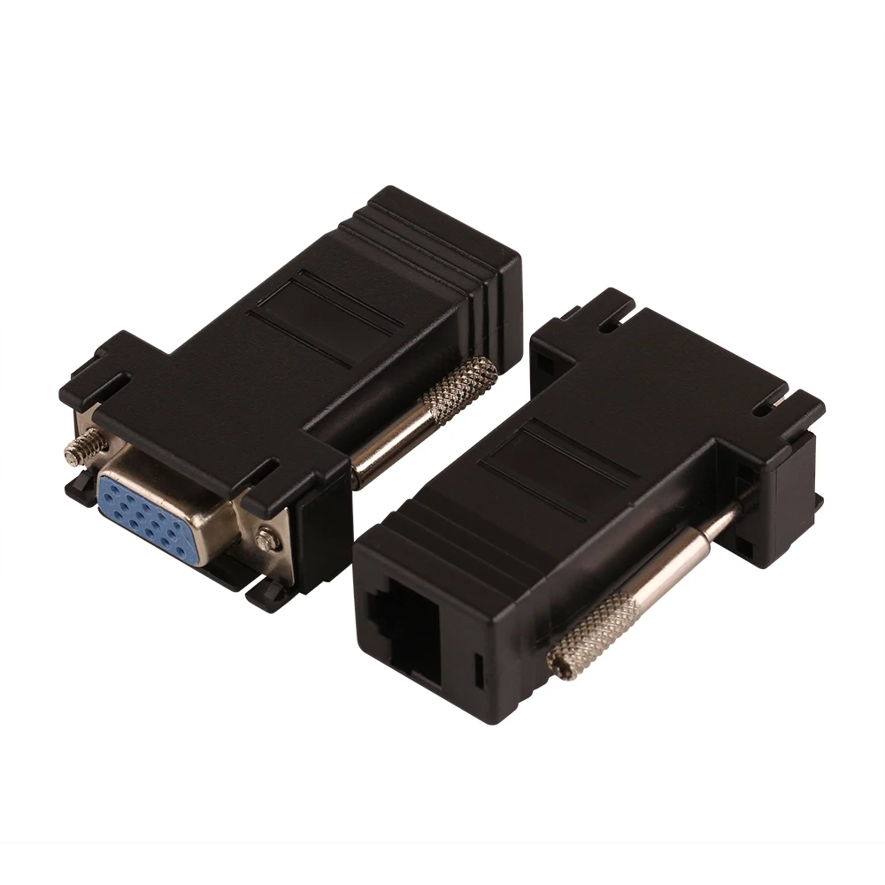 

ZJT41 Hot Selling New VGA Extender Female To Lan Cat5 Cat5e RJ45 Ethernet Female Adapter 100pcs/lot