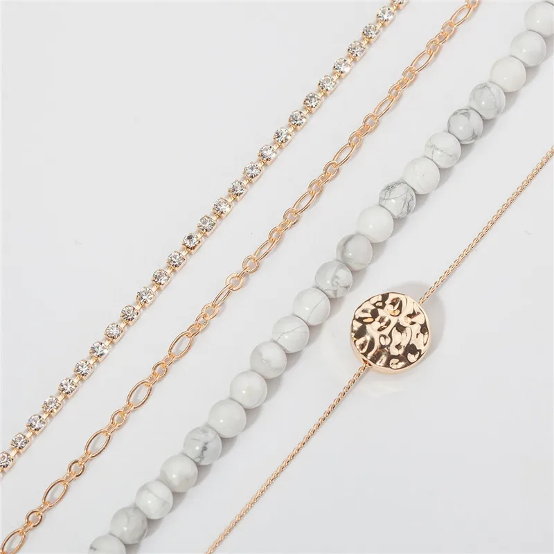 

TIMEONLY Elegant Multi Layering Shiny Rhinestone Chokers Necklaces Natural Stone Irregular Metal Necklace Jewelry for Women