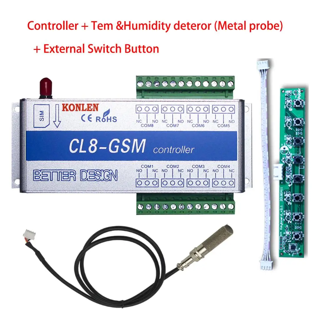 Add Both Metal KONLEN GSM 8 способ реле Управление; умный дом Мощность переключатель SMS вызова удаленного Управление светильник ворот электронный замок сервер насос - Цвет: Add Both Metal