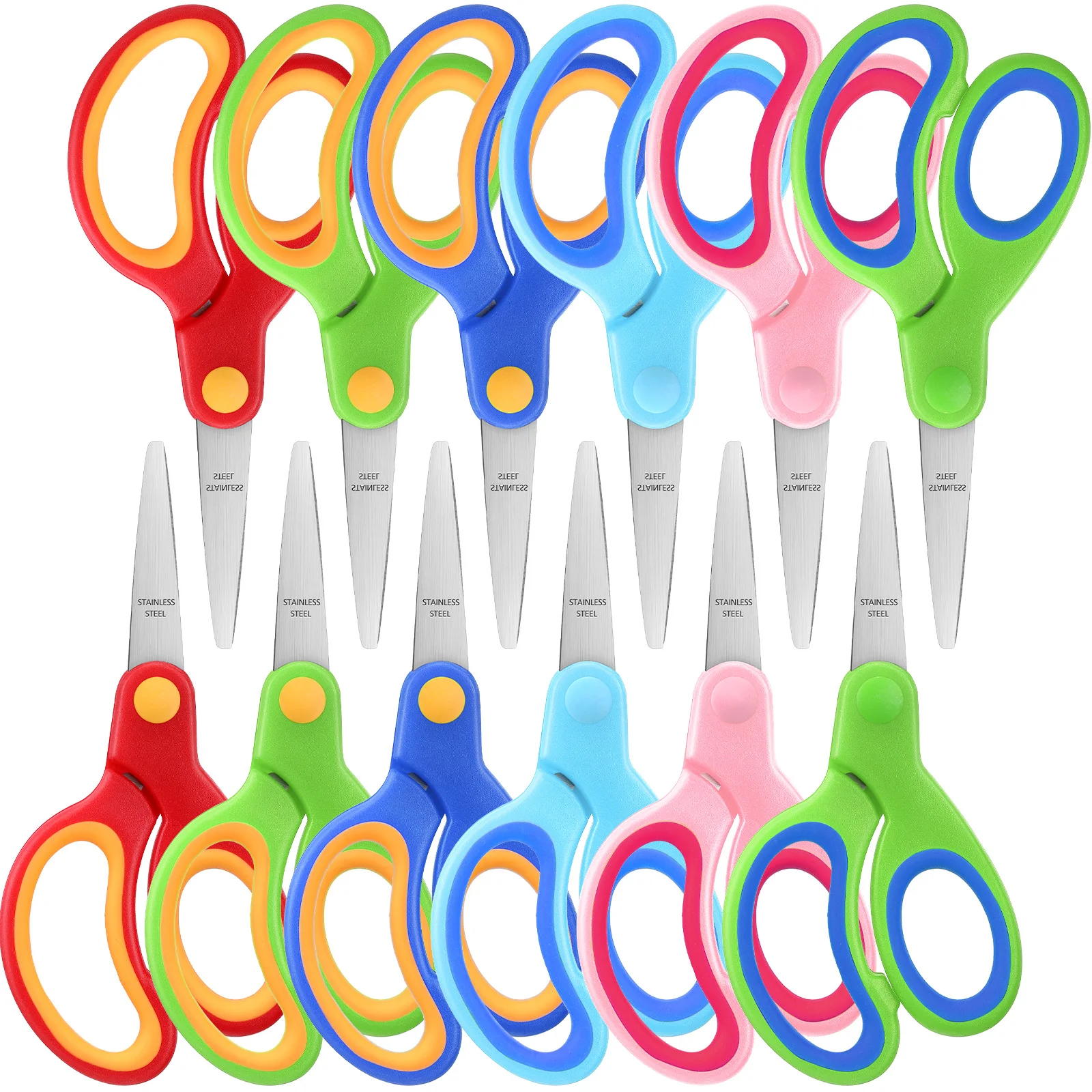 

5 Inch Kids Scissors for School Right Left-Hand Scissors Stainless Safety Craft Scissors Household Scissors with Comfort-Grip Ha