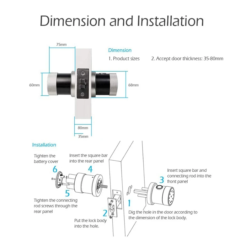 

Fingerprint Lock, Smart Biometric Electronic Door Lock Bluetooth APP WiFi Security Locked Anti-Peep Code and IC Card