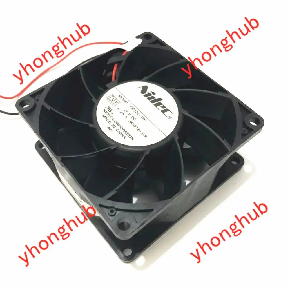 Nidec V35132 16F DC 24V 0.45A 80x80x38 мм 2 провод Сервер вентилятор охлаждения|square fan|server fandc 24v fan |