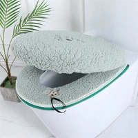 Toilet Seat Cover Set Bathroom Decoration 2pcs set Cushion lid Warm Soft Washable Seat Case Winter Pad Universal Bidet Mats