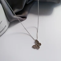 2021 latest fashion trend clavicle chain beautiful butterfly pendant personality lady temperament inlaid zircon necklace