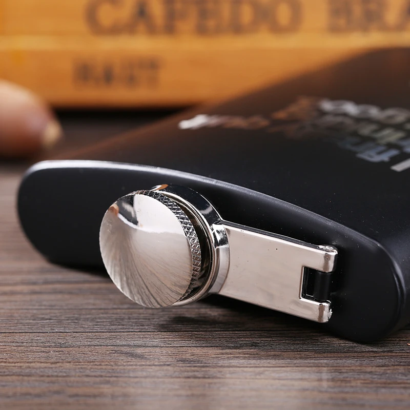 8 унций черный матовый металлический подарок фляжка из нержавеющей стали фляга