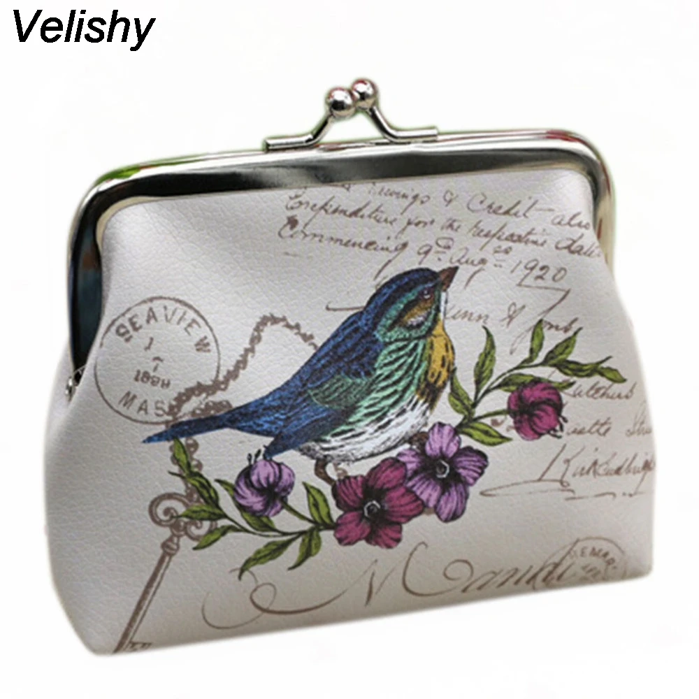 1 шт. китайский Дамский стиль PU с принтом кошельки для женщин Сова Слон Узор