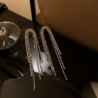needle exaggerated full diamond tassel earrings female long earrings dongdaemun geometric temperament earrings