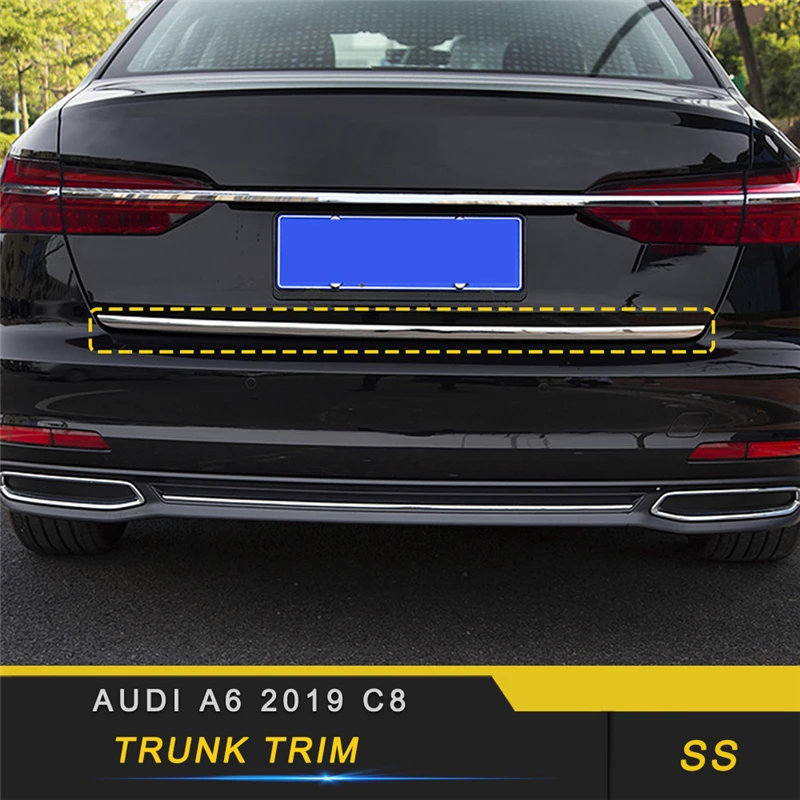 Для Audi A6 C8 автомобильный Стайлинг задняя дверь багажник украшение хромированная накладка рамка наклейка внешние аксессуары