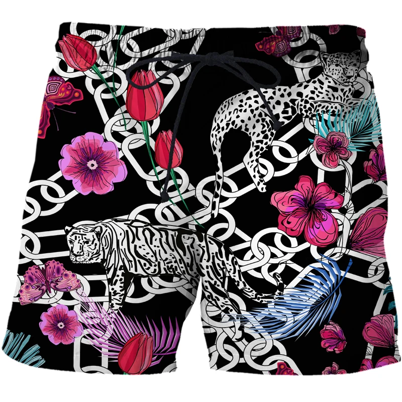 2021 Fashion Abstract animal pattern Men Beach Pants Quick-drying Swimsuit Swimming Fitness Track Suit Funny 3D Printed Shorts