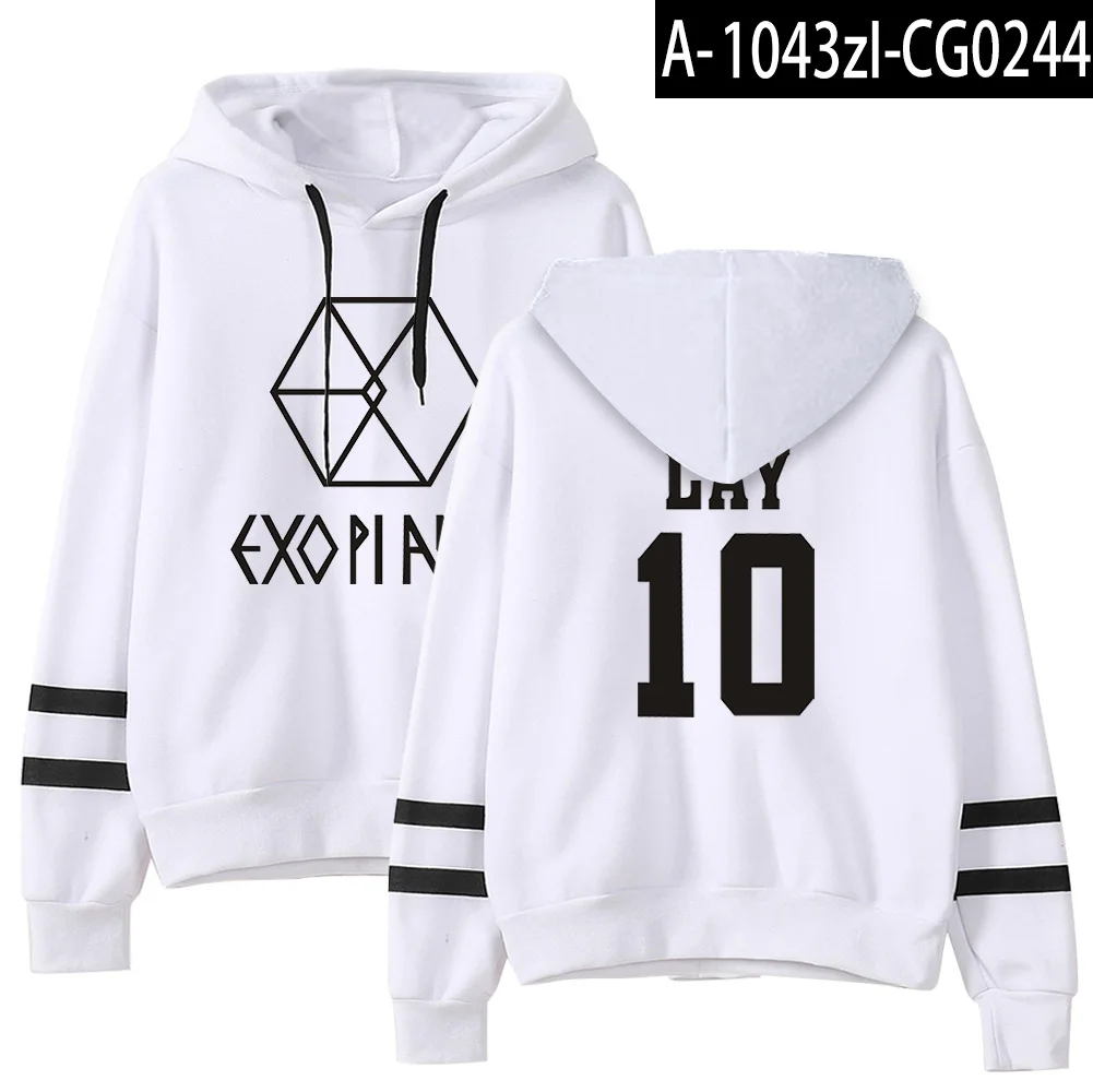 Kpop EXO милый женские худи Harajuku Повседневная Толстовка с капюшоном корейский стиль свободная толстовка с капюшоном женские флисовые толстовки пуловер Топ - Цвет: white