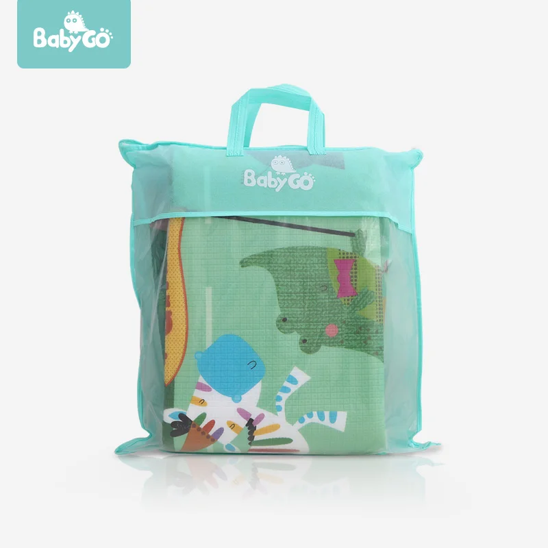 Детский коврик для ползания BabyGo развивающий мат с животными и обезьянами игровой