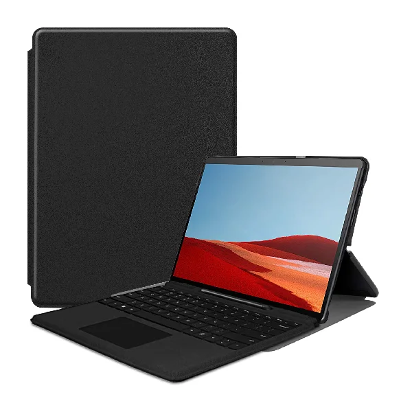 black Чехол для планшета для microsoft Surface Pro X ультратонкий кожаный чехол-подставка для surface Pro X 13 дюймов - Цвет: black