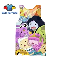 sonspee 3d adventure time parent child anime printed sleeveless t shirt summer sports and leisure street home undershirt