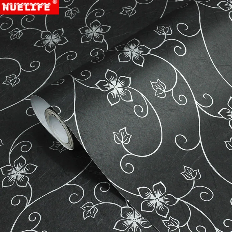Self-adhesive black flowers pattern opaque window glass film living room bedroom kid room shop insulation sunscreen window paper