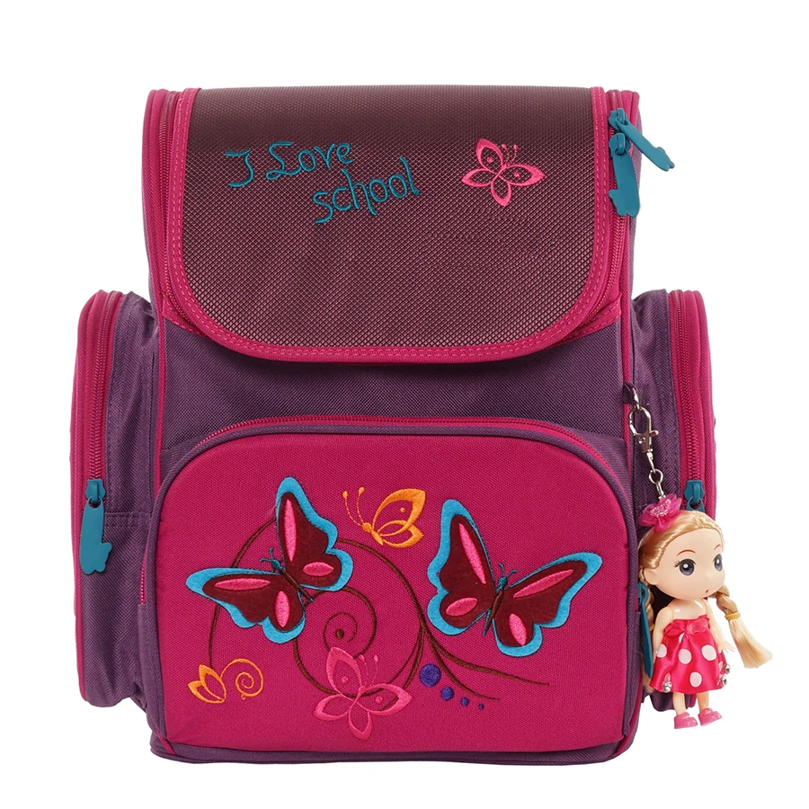 2021 Kids 1-004 Fashion Cartoon School Bags for Girls Butterfly Design Children Orthopedic Backpacks Grade 1-4 Mochila Infantil