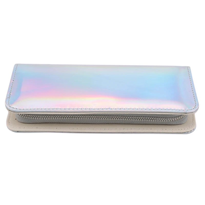 

Women PU Leather Money Pouch Coin Phone Card Passport Holder Fashion Laser Zipper Long Wallet Clutch Female Purses