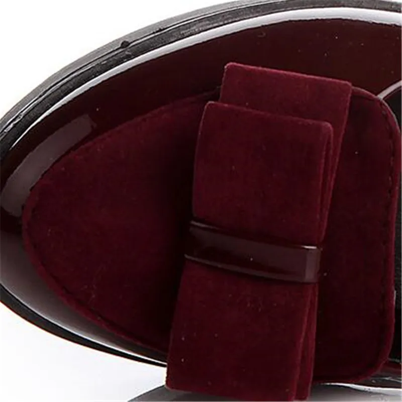 

Children's Square Mouth Shoes Bowtie Princess Dance Princess Shoes Wedding Patent Leather Kids Loafers