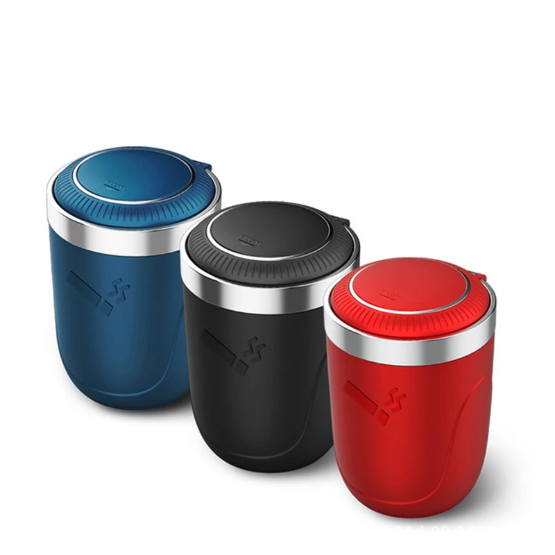 

2020 Car interior decoration creative new product push type multifunctional car ashtray Red Black Blue