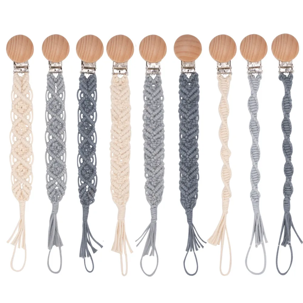 Винтажная простая вязанная крючком пустышка с зажимом Детская Хлопковая цепочка