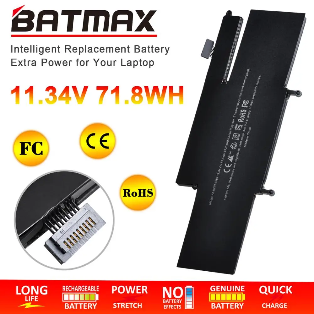 Батарея для ноутбука Batmax A1493 A1582 Macbook Pro 13 &quotretina (A1502 конец 2013 Середина 2014 Ранняя 2015)