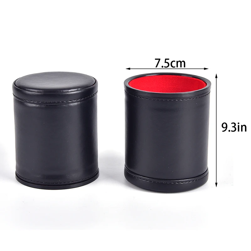 

2020 Foreign Trade New PU Leather Flannel Mute Dice Cup Bar Game Supplies