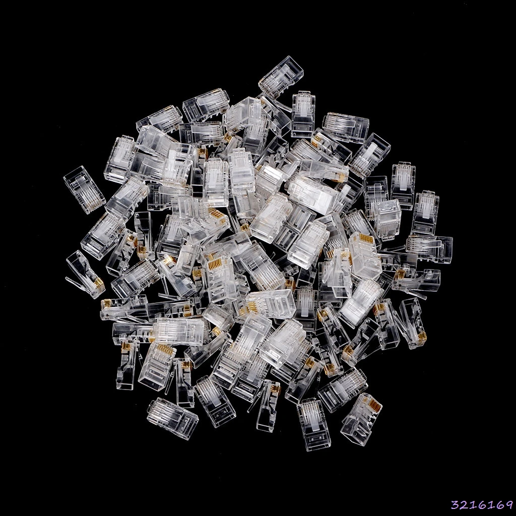 

25/100 шт. Позолоченные сетевые кабели RJ45, модульный разъем Cat5 CAT5e, разъем 8P8C, модульный терминал Rj45