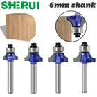 Хвостовик 6 мм, Круглый, профессиональный уровень, фреза с подшипником, фреза для деревообработки, инструмент из карбида вольфрама