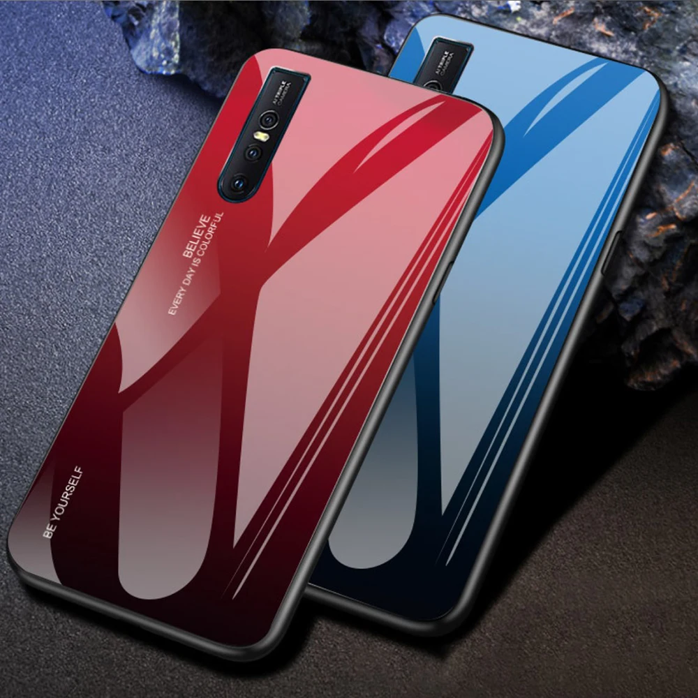 Градиент закаленное Стекло Защитный ЧЕХОЛ ДЛЯ VIVO X 23 27 21 UD Nex A IQ00 Z1 Z1i Z3 Z3i V5 V7 V9 V11 V15