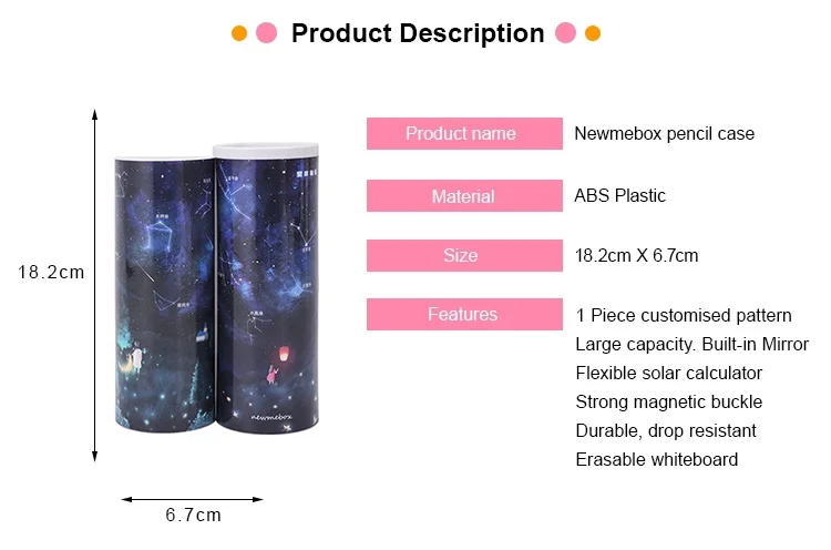 Stationery Box Newmebox School Cute Pencil Case For Students Double-sided Plastic Creative Torage Boxes Gift Hunter In The Sky