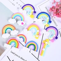 10pcslot soft ceramics polymer clay rainbow charms micro landscape ornaments cream glue mobile phone accessories diy jewelry