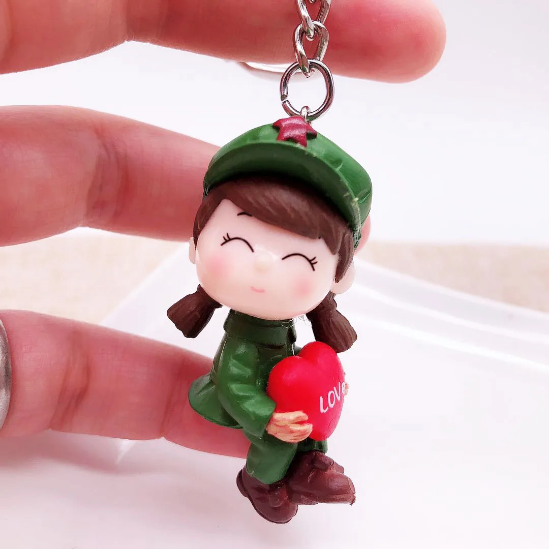 

WANGAIYAO creative couple cute doll keychain handmade creative keychain car key ring bag pendant holiday gift