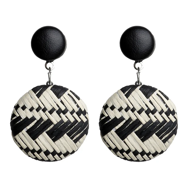 Модные геометрические круглые серьги простые темпераментные зимние шерстяные