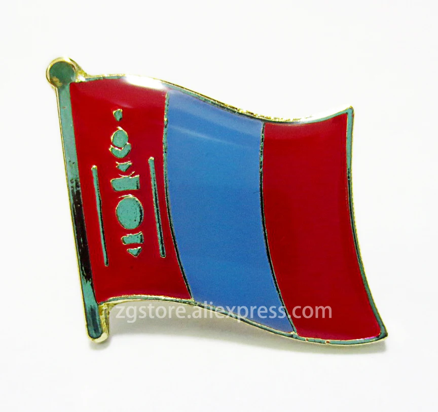 

Wholesale Lot of 10 pcs National flag Lapel Pins brooch Badge Emblem Mongolia